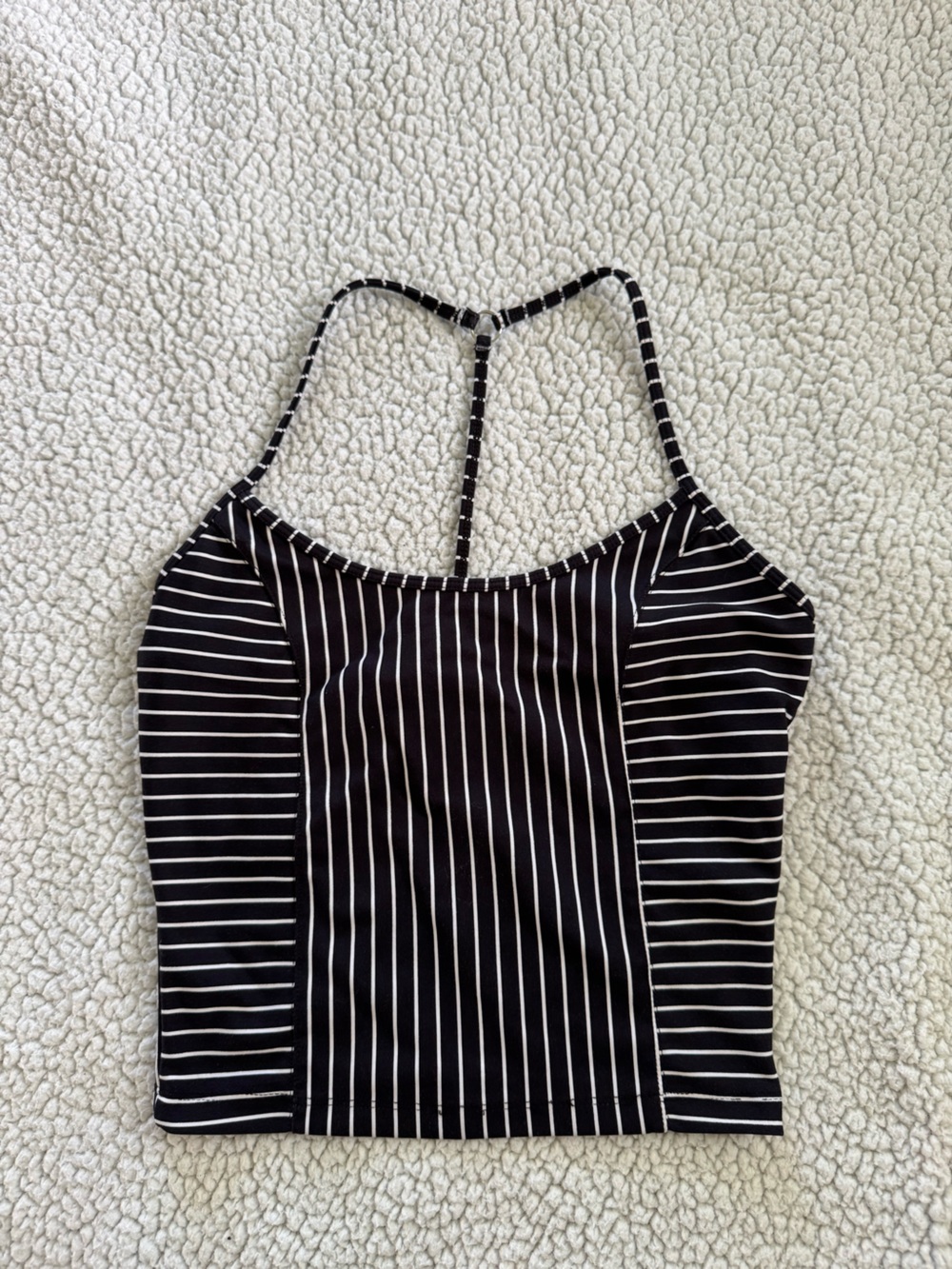 Victoria's Secret On Point Black and White Striped Racerback Cami